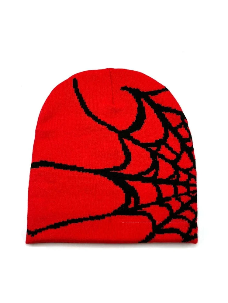 GLOBAL SPIDER WEB BEANIE - RED 2