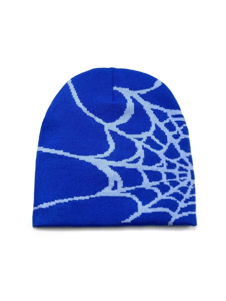 GLOBAL SPIDER WEB BEANIE - BLUE