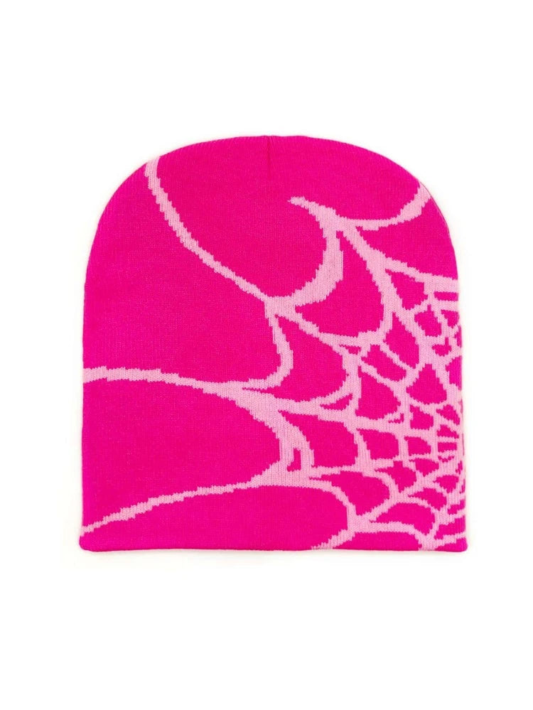GLOBAL SPIDER WEB BEANIE - PINK 2