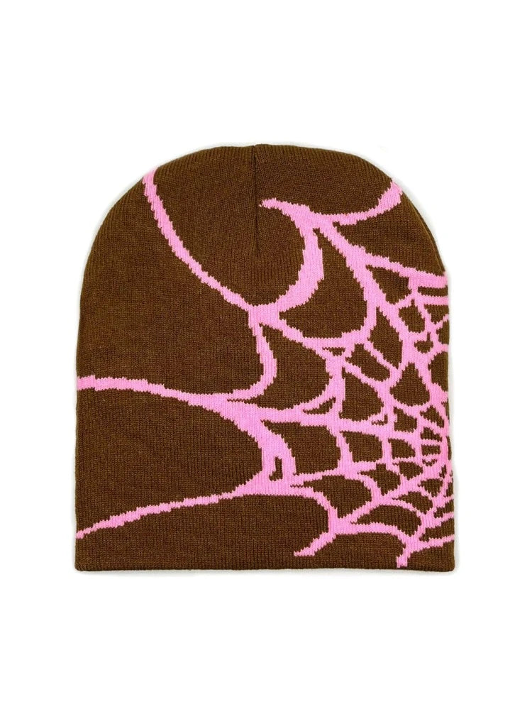 GLOBAL SPIDER WEB BEANIE - BROWN 1