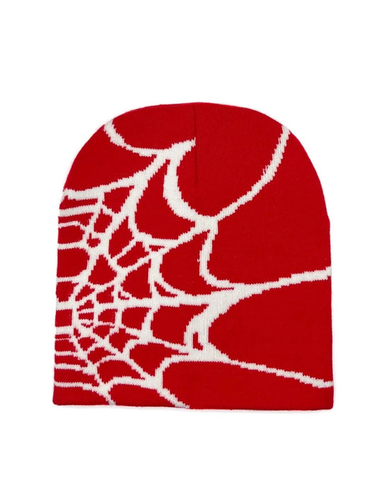 GLOBAL SPIDER WEB BEANIE - RED 1