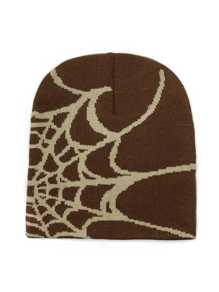 GLOBAL SPIDER WEB BEANIE - BROWN 2