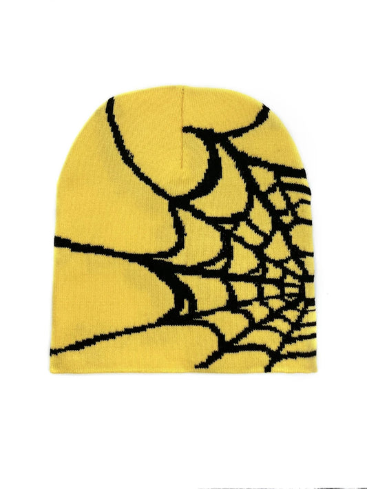 GLOBAL SPIDER WEB BEANIE - YELLOW