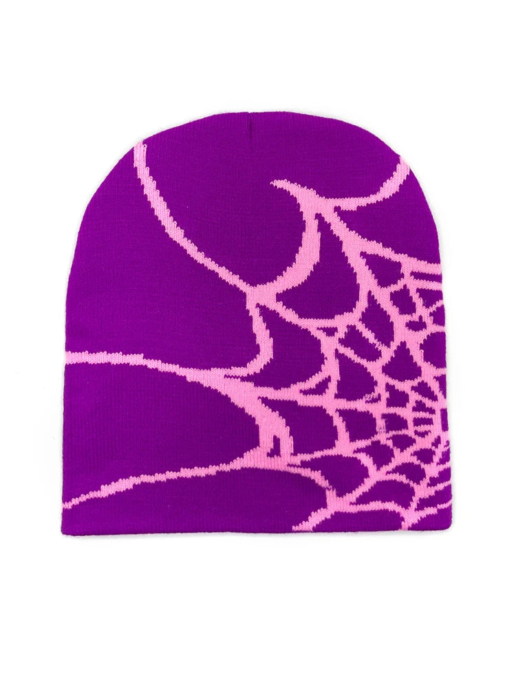 GLOBAL SPIDER WEB BEANIE - PURPLE