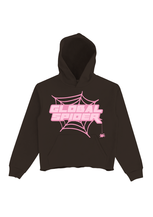GLOBAL SPIDER PUFF PRINT HOODIE - BLACK