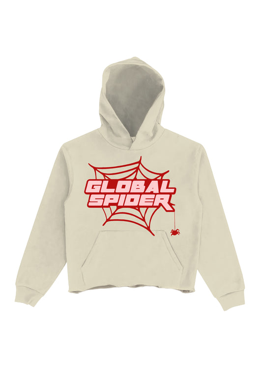 GLOBAL SPIDER PUFF PRINT HOODIE - BLACK